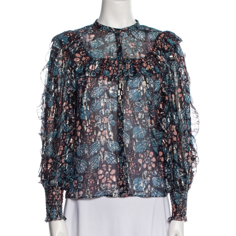 Ulla Johnson Silk Floral Print Blouse
